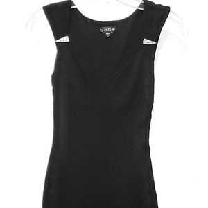 Bebe Black Dress with Silver Detailing